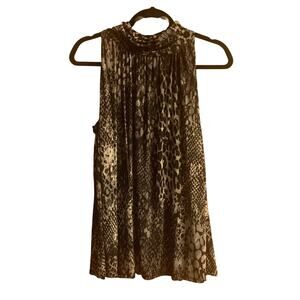 Cable & Gauge Shirt Size XL Womens Flowy Animal Print & Sleeveless